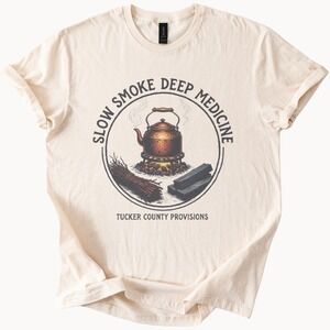 Woodcut Style Vintage Style Kettle Boho Tee